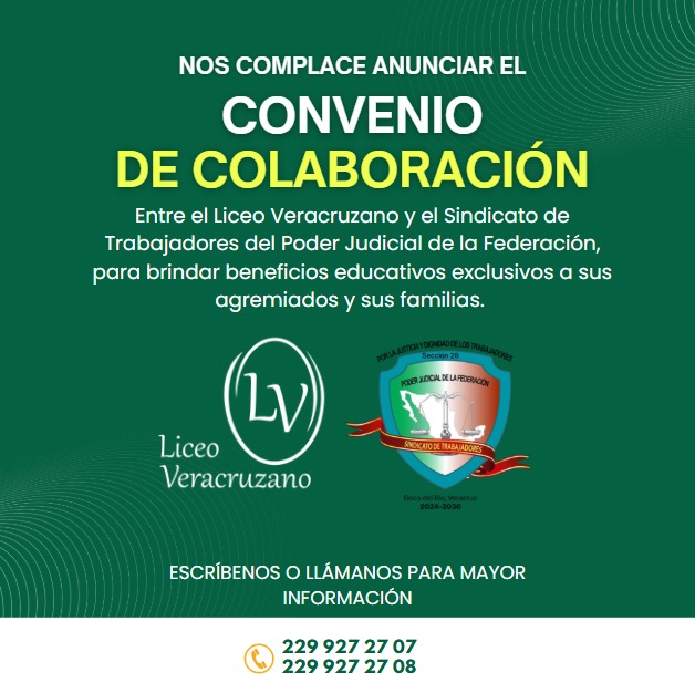 Convenio Liceo Veracruzano y Sindicato PJF